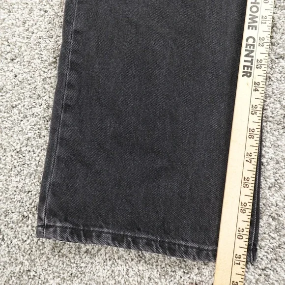 Aeropostale Jeans Womens 10 Dark Black Denim Pants Hi Rise 90s Baggy Straight - Picture 4 of 13